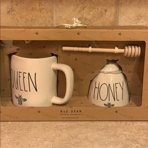 Rae Dunn Queen Bee Mug Honey Bee Honey Pot Set